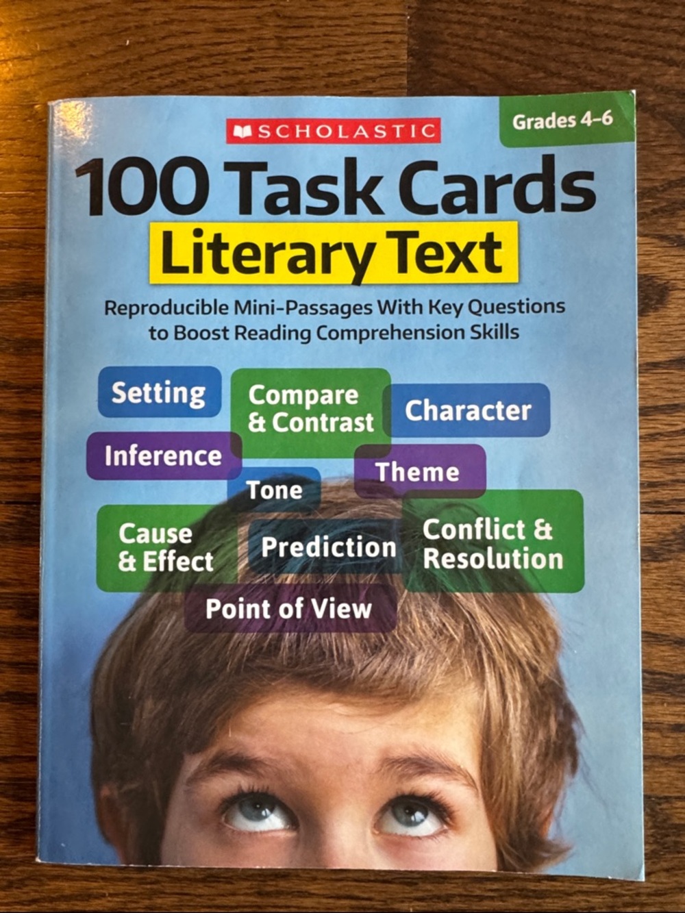 Scholastic 100 Task Cards Literary Text Book Grades 4-6 Mini-Passages